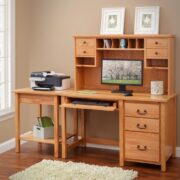 Eshton Single Pedestal Desk with Hutch - Image 2