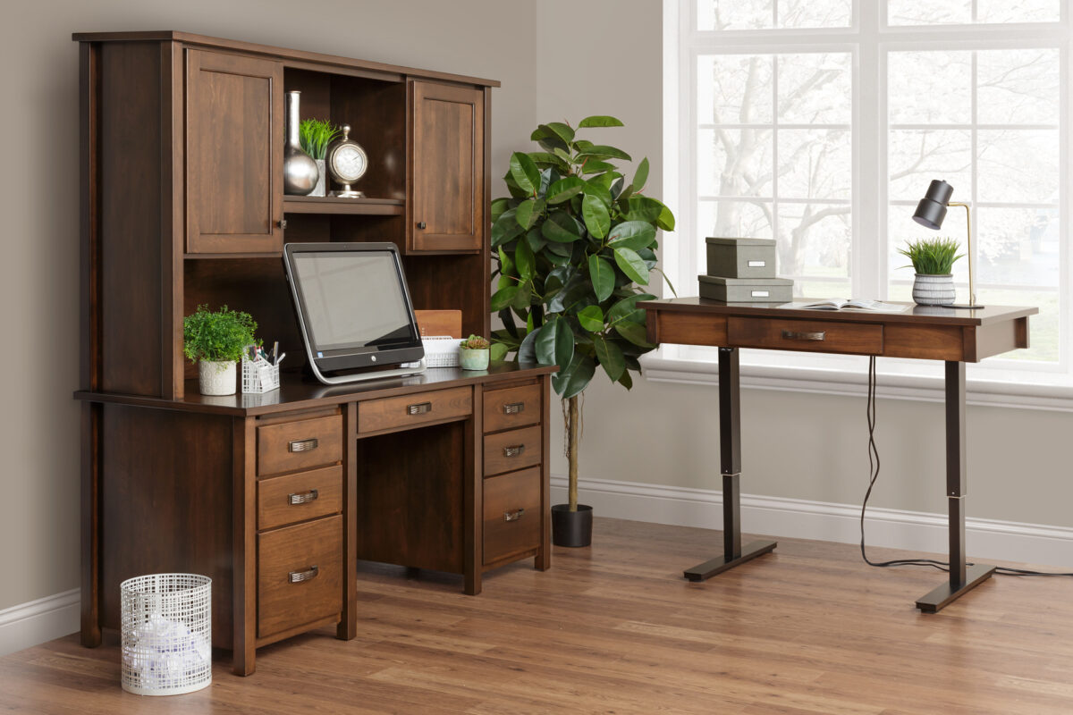 Eshton Double Pedestal Desk & Hutch - Image 3