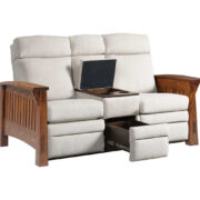 Country Mission Center Console Recliner Love Seat - Image 3