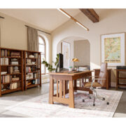 Freemont Mission Open Desk With Return Table And Hutch - Image 6