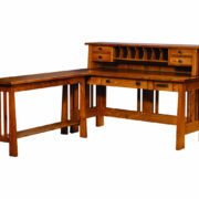 Freemont Mission Open Desk With Return Table And Hutch - Image 2