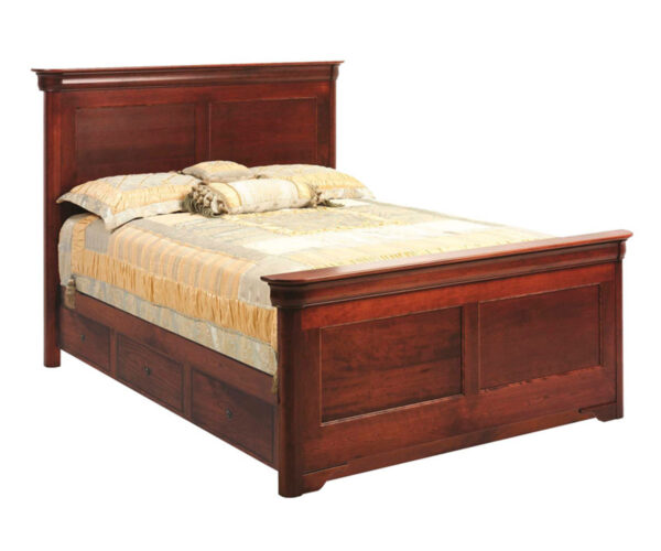 Louis Phillipe Panel Bed With Drawer Units Raised 2"
