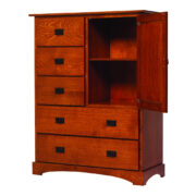 Old English Mission Chest of Drawers With Door - Image 2