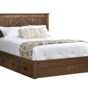 Mountain Lodge Panel Bed With Drawers To The Floor
