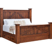 Mountain Lodge Post Bed With Drawers To The Floor